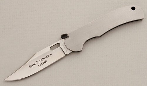 A.G. Russell K-94 One Hand Knife with Stainless Steel Frame handle material - Obverse Side - Item #KLC15510