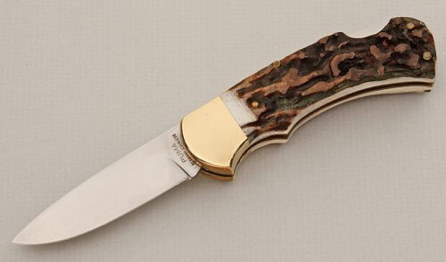 Puma Knives 745 Four Star Lockback with Stag Scales handle material - Obverse Side - Item #KLC15519