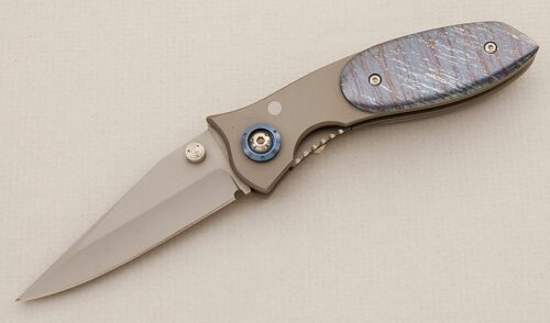 Tom Anderson Custom Linerlock with Anodized Titanium Scales handle material - Obverse Side - Item #KLC15522