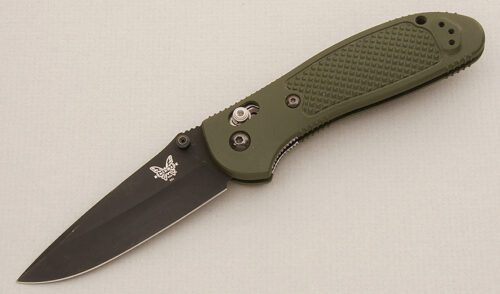 Benchmade Knives Griptilian with Forest Green FRN Frame handle material - Obverse Side - Item #KLC15524