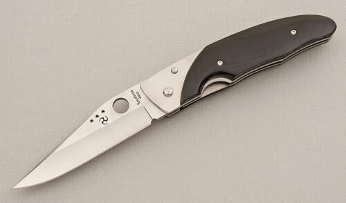 Spyderco Knives C42 Viele Linerlock with Black Micarta Scales handle material - Obverse Side - Item #KLC15526