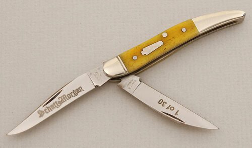 Schatt & Morgan Texas Toothpick with Smooth Yellow Bone Scales handle material - Obverse Side - Item #KLC15529