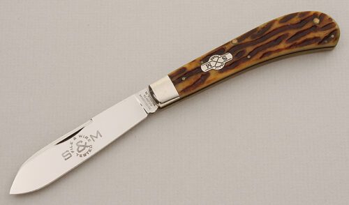 Schatt & Morgan Kentucky Shiner QT with Goldenroot Worm Groove Bone handle material - Obverse Side - Item #KLC15531
