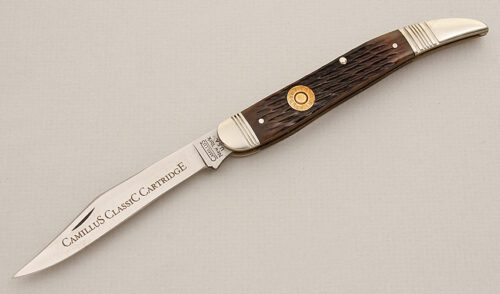 Camillus Cutlery CCC-3 Classic Cartridge with Brown Jigged Bone Scales handle material - Obverse Side - Item #KLC15544