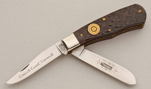 Camillus Cutlery CCC-5 Classic Cartridge with Brown Jigged Bone Scales handle material - Obverse Side - Item #KLC15546