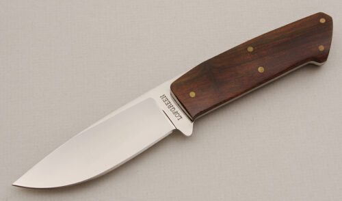 Jim Lofgreen Drop Point Hunter with Desert Ironwood Scales handle material - Obverse Side - Item #KLC15580