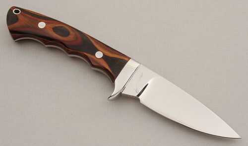 George Guthrie Drop Point Hunter with Stacked Wood Scales handle material - Obverse Side - Item #KLC15586