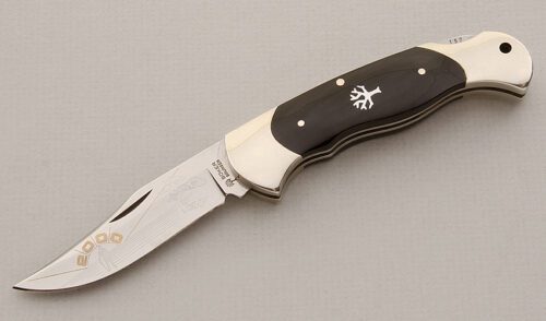 Boker Knives New Dawn Scout Lockback with Buffalo Horn Scales handle material - Obverse Side - Item #KLC15587