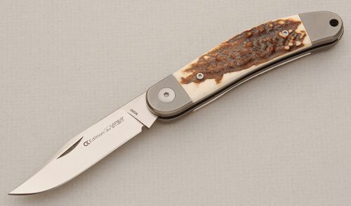 Viper Knives Sowbelly with Stag Scales handle material - Obverse Side - Item #KLC15595