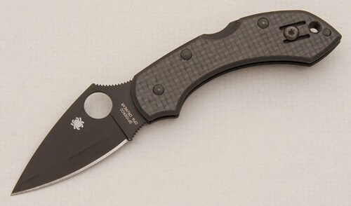 Spyderco Knives Dragonfly 2 Exclusive with Carbon Fiber Scales handle material - Obverse Side - Item #KLC15602
