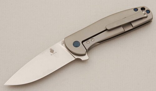 Kizer Cutlery Gemini Left Handed with Titanium Frame handle material - Obverse Side - Item #KLC15605
