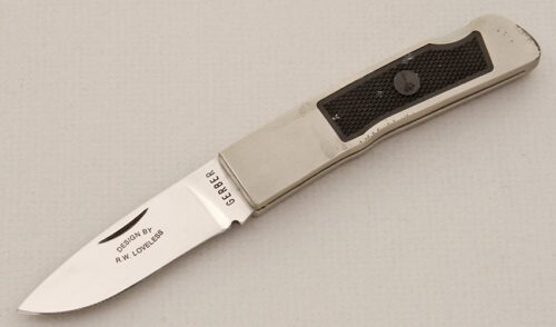 Gerber Knives 8052 Loveless Lockback Folder with Steel Frame handle material - Obverse Side - Item #KLC15612