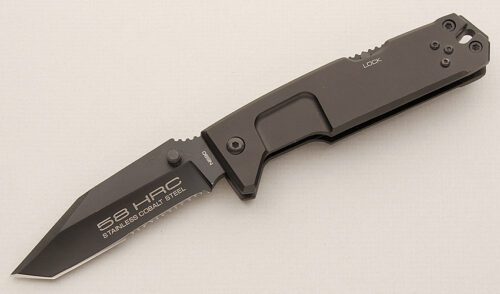 Extrema Ratio Knives Fulcrum II Combat Folder with Forprene Frame handle material - Obverse Side - Item #KLC15631