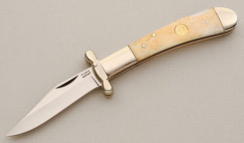 Puma Knives Swing Guard Lockback with Smooth Bone Scales handle material - Obverse Side - Item #KLC15634