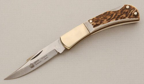 Puma Knives Gent Lockback with Stag Scales handle material - Obverse Side - Item #KLC15636