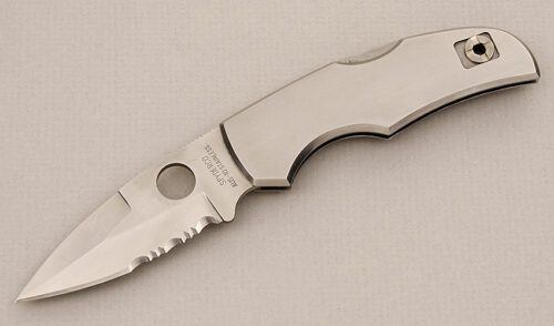 Spyderco Knives C41 Native Stainless with Stainless Steel Frame handle material - Obverse Side - Item #KLC15638