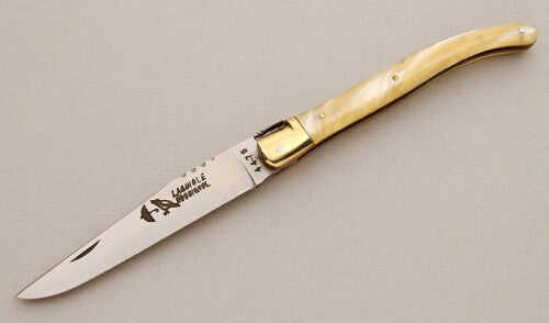 Laguiole Knives Rossignol Slipjoint with Acryllic Scales handle material - Obverse Side - Item #KLC15662