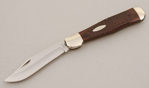 Case Cutlery Coke Bottle Folding Hunter with Jigged Pakkawood Scales handle material - Obverse Side - Item #KLC15666