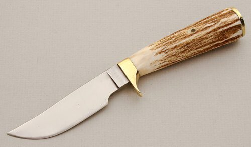 Joe Worel Bird & Trout Knife with Stag Handle handle material - Obverse Side - Item #KLC15674