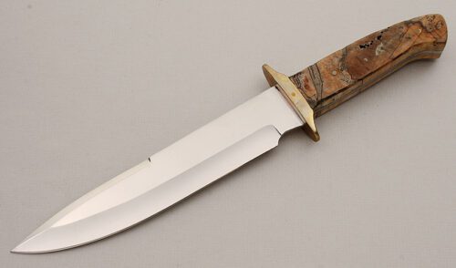 Unknown Maker Fighter with Buckeye Burl Scales handle material - Obverse Side - Item #KLC15681