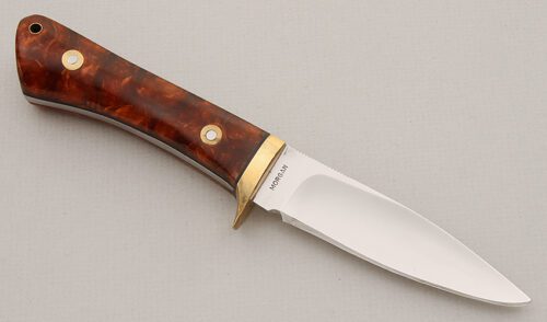 Unknown Maker Hunter with Red/Orange Acryllic Scales handle material - Obverse Side - Item #KLC15682
