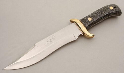 Nieto Knives Bowie with Corian Scales handle material - Obverse Side - Item #KLC15684