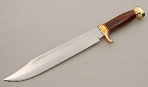 Anton Winger Jr. Co. Prototype Crocodile Hunter with Desert Ironwood Handle handle material - Obverse Side - Item #KLC15694