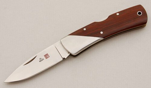 Al Mar Knives 8501 Gunstock I with Titanwood Scales handle material - Obverse Side - Item #KLC15721
