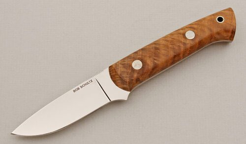 Bob Schultz Drop Point Hunter with Olivewood Scales handle material - Obverse Side - Item #KLC15739