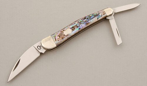 Case Cutlery 8355WH Whittler with Abalone Scales handle material - Obverse Side - Item #KLC15742