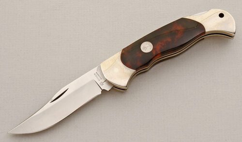 Boker Knives Clip Point Lockback with Acryllic Scales handle material - Obverse Side - Item #KLC15746