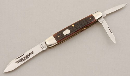 Winchester Knives 3995 Whittler with Brown Jigged Bone Scales handle material - Obverse Side - Item #KLC15753