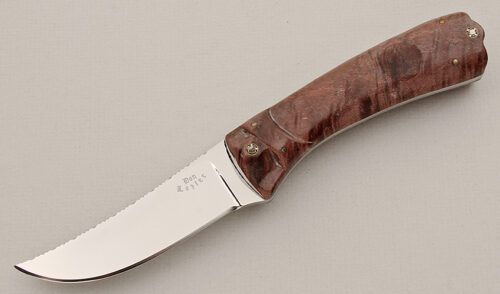 Don Lozier Hunter with Purple Maple Burl Scales handle material - Obverse Side - Item #KLC15759