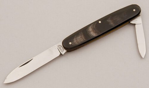 Bruckmann Knives Sleeveboard Folder with Buffalo Horn Scales handle material - Obverse Side - Item #KLC15767