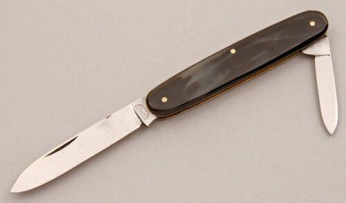 Bruckmann Knives Sleeveboard Folder with Buffalo Horn Scales handle material - Obverse Side - Item #KLC15768