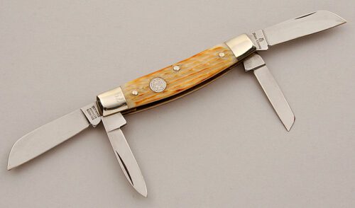 Burnt Chimney Knives Whittler with Burnt Jigged Bone Scales handle material - Obverse Side - Item #KLC15786