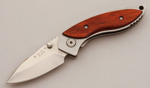 Buck Knives 271 Alpha Dorado with Rosewood Scales handle material - Obverse Side - Item #KLC15790