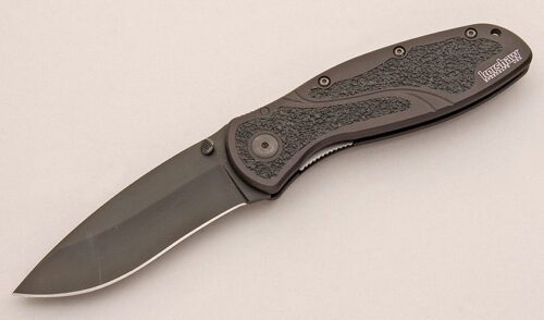 Kershaw Knives Blur Blackwash with 6061-T6 Anodized Aluminum handle material - Obverse Side - Item #KLC15792