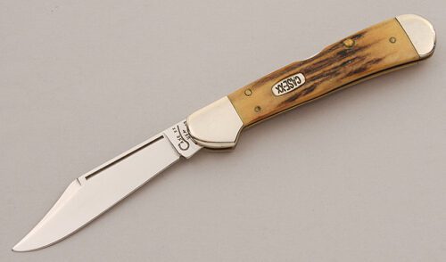Case Cutlery 51549 Folding Hunter with Stag Scales handle material - Obverse Side - Item #KLC15796