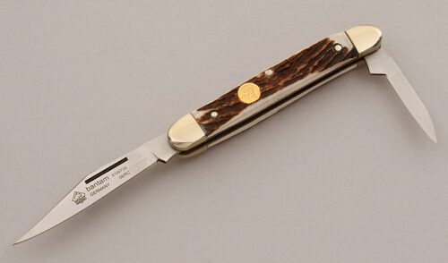 Puma Knives Bantam Folder with Stag Scales handle material - Obverse Side - Item #KLC15805