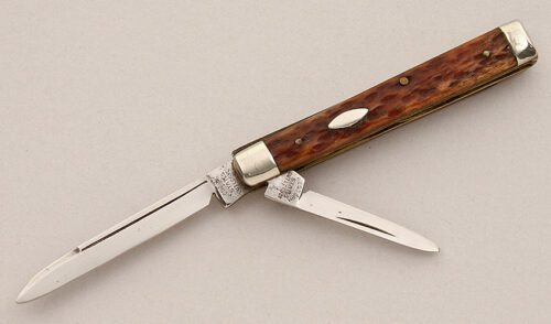 Western States Cutlery Doctor's Knife with Brown Jigged Bone Scales handle material - Obverse Side - Item #KLC15819