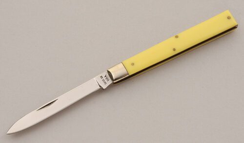 Case Cutlery 3185 Doctor's Knife with Yellow Delrin Scales handle material - Obverse Side - Item #KLC15826