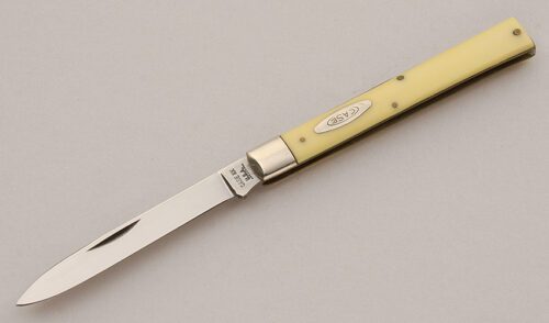 Case Cutlery 3185 Doctor's Knife with Yellow Delrin Scales handle material - Obverse Side - Item #KLC15829
