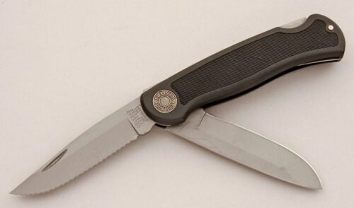 Western Cutlery Coleman Double Lockback with Kraton Frame handle material - Obverse Side - Item #KLC15835