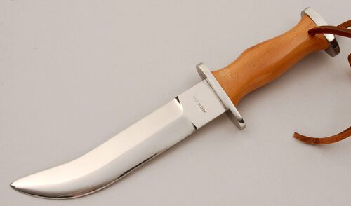 Unknown Maker Large Upswept Hunter with Exotic Wood Handle handle material - Obverse Side - Item #KLC15837