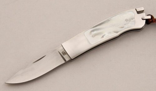 A.G. Russell Ron Lake Tail Lock with Stainless Steel Frame handle material - Obverse Side - Item #KLC15840