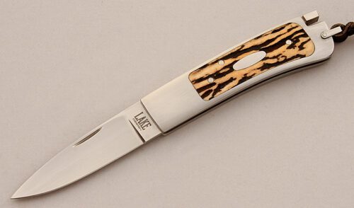 Ron Lake Tail Lock Folder with Stainless Steel Frame handle material - Obverse Side - Item #KLC15841