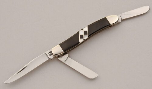 Case Cutlery 1121 Stockman with Black Jet Scales handle material - Obverse Side - Item #KLC15848