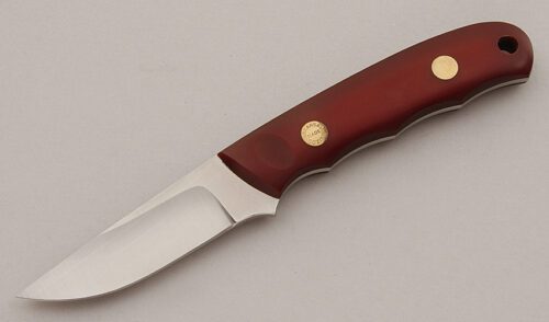 Dozier - Arkansas Made Straight Personal with Burgundy Micarta Scales handle material - Obverse Side - Item #KLC15855