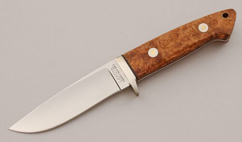 Lakota Knives Trophy Hunter I with Chinese Quince Burl Scales handle material - Obverse Side - Item #KLC15869
